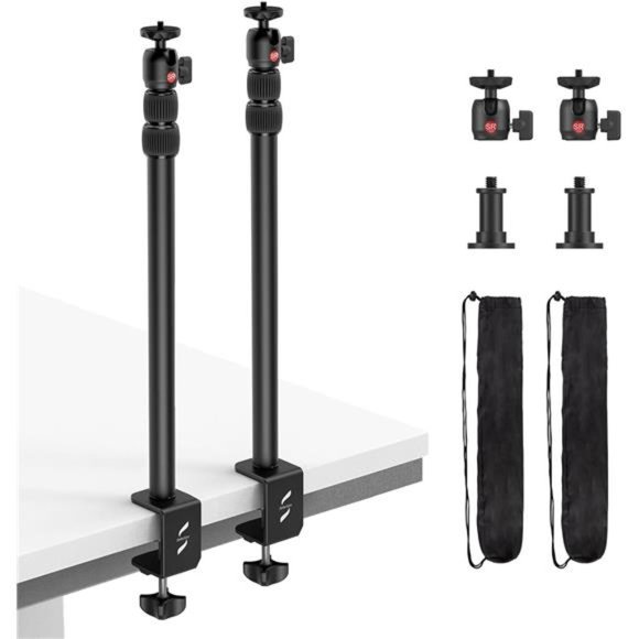 19"-39" Camera Desk Mount 2 PCS Table Stand with 1/4" Ball Head,  (2 PCS) - Picture 1 of 7